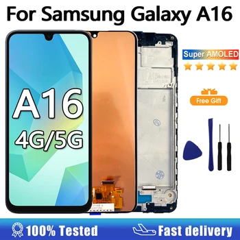 Nuovo AMOLED Per Samsung Galaxy A16 4G A165F A165M Display LCD Touch Screen Per Samsung A16 5G A166B A166P A166E Display LCD