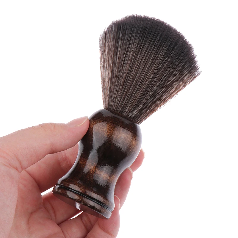 Shaving Brush Beard Brush Soft Nylon Shaving Brush Portable Soft Brush Sweeping Salon Cleansing Foam Wooden Handle Beard