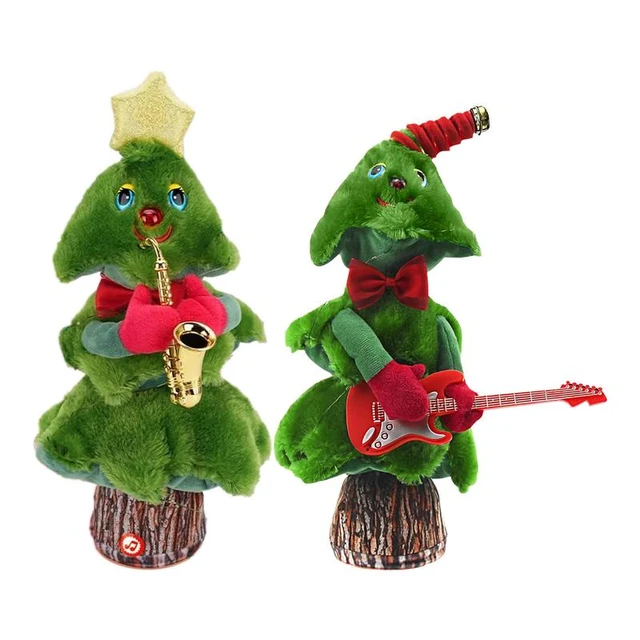 Sapin de Noël électrique en peluche, jouets musicaux, arbre de