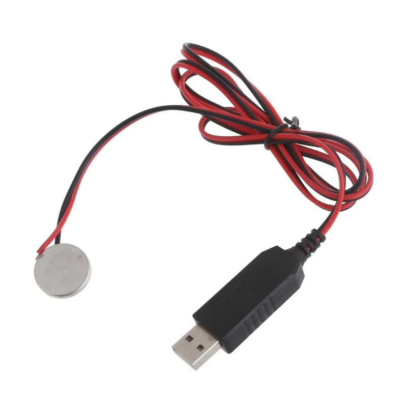 USB to 3V CR2032 Dummy Battery Charging Cable Replace CR2032 3V Battery for Button Coin Cell Powered Devices F19E Charging Cable Usb Charging Cable