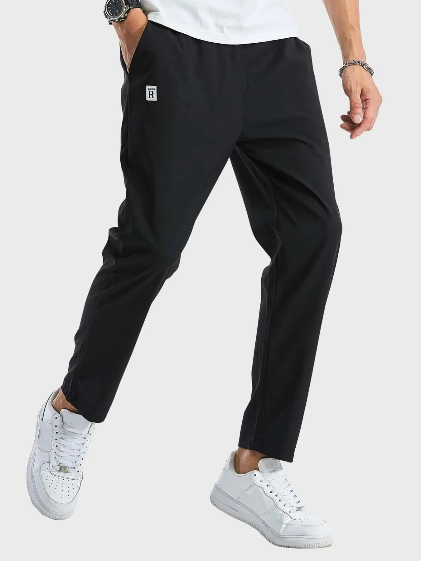 pantalones de hombre con resorte abajo