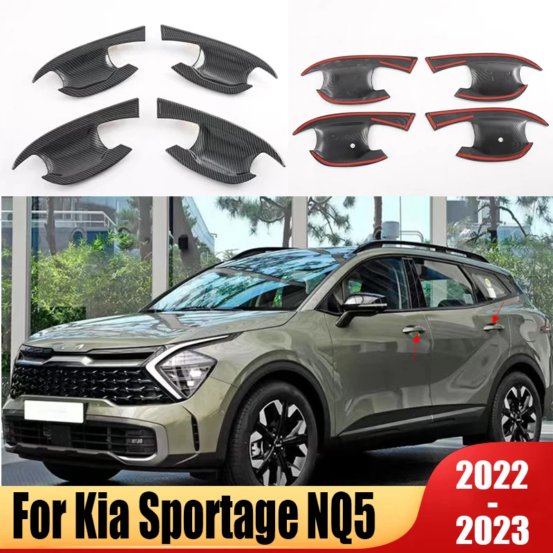 For Kia Sportage Accessories NQ5 2022 2023 Hybrid X GT Line ABS Carbon Car  Door Handle Bowl Cover Protection Trim Exterior - AliExpress