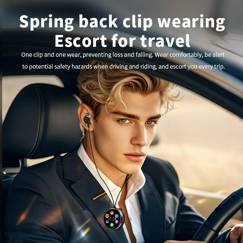 Wireless Car Bluetooth Headset Outdoor Sports Collar Clip Earphone Hands-free Bluetooth Headphones with LED Display Support TF