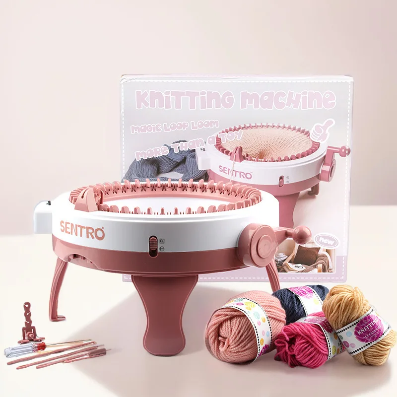 48 Needle Handmade Knitting Machine with 6 Rolls of Randomly Colored Yarn for Adults and Children Christmas Gifts knitting needles crochet yarn knitting supplies knitting material weaving tools yarn holder knitting craft supplies knitting loom knitting machine knitting board
