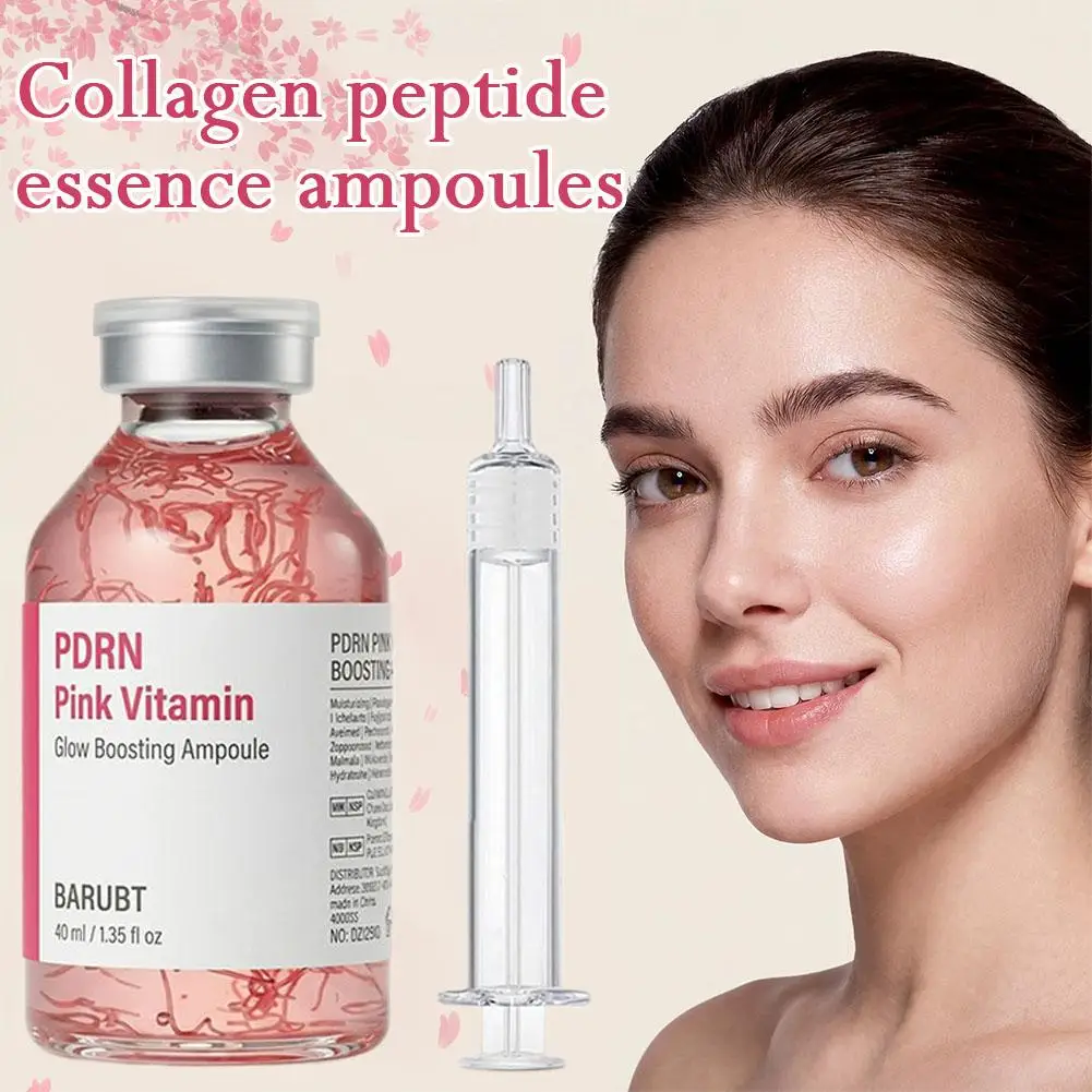 PDRN Pink Vitamin Glow Boosting Ampoule 40ml Salmon DNA Serum For Skin Regeneration Hydrating Hyaluronic Acid Anti-Aging Essence