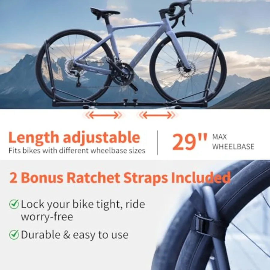 Foldable Upright Roof Bike Rack Mount for Car SUV with Two Arms 1Bike Rooftop Carrier Designed for Easy Installation on Removab 4