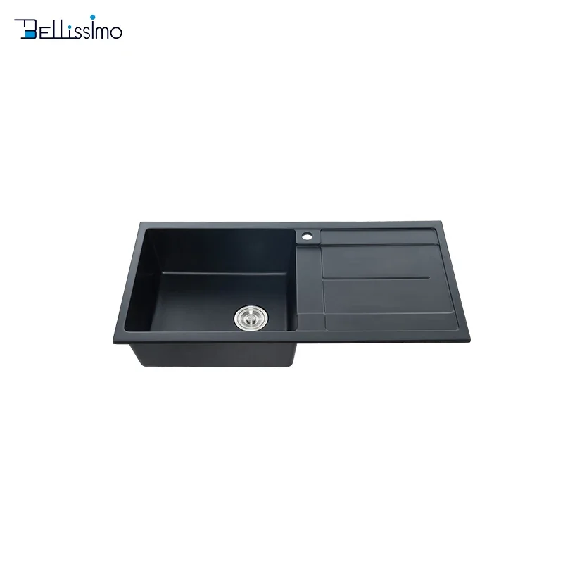 LS-CD02 1000*500*220 Modern Design High Performance Composite Black Granite Resin Square Kitchen Sink