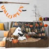 1PC Halloween Throw Blanket Cute Ghost reading Pumpkin Skull Thin Blanket Gifts for Couch Bed Car Home Camping all season use 2