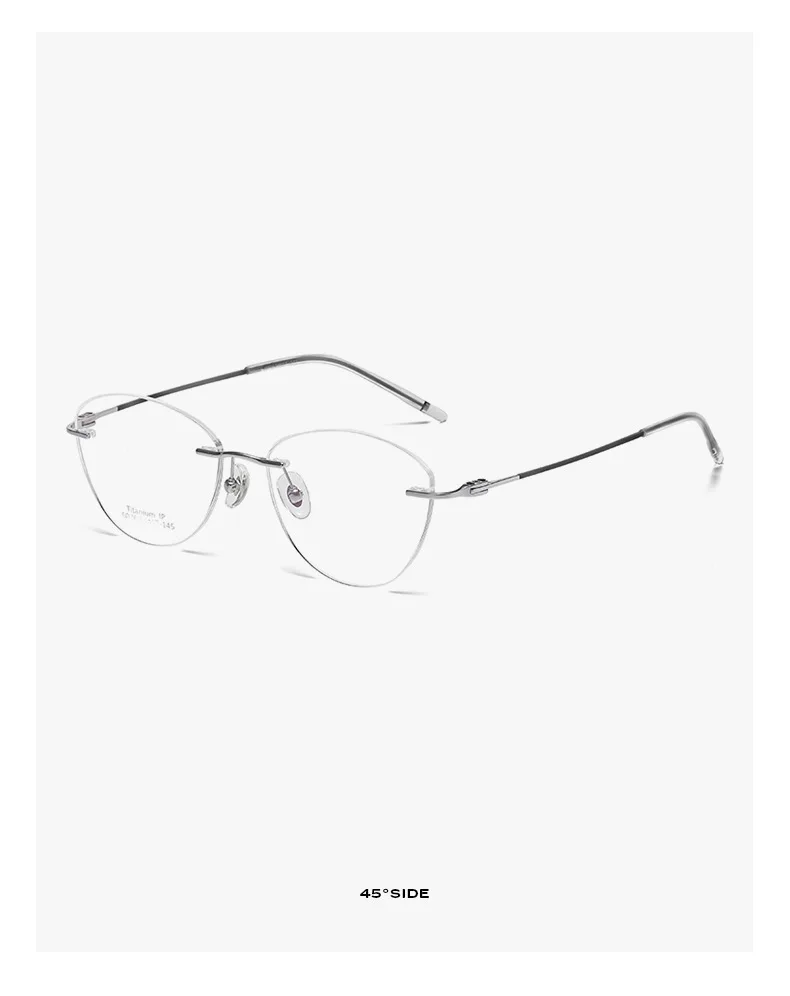 Yimaruili Women's Rimless Oval Cat Eye Eyeglasses Image 7