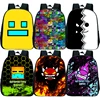 Angry Geometry Dash Kindergarten Backpacks Boys Girls Anime Print Mini Bookbags Toddler Kids Cartoon School Bags Child Rucksack 1