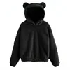 Autumn Winter Women's Hoodies Winter Women Long Sleeve Rabbit Ear Hood Sweatshirt Cute Plush Warm Casual Hoodie Tops 6