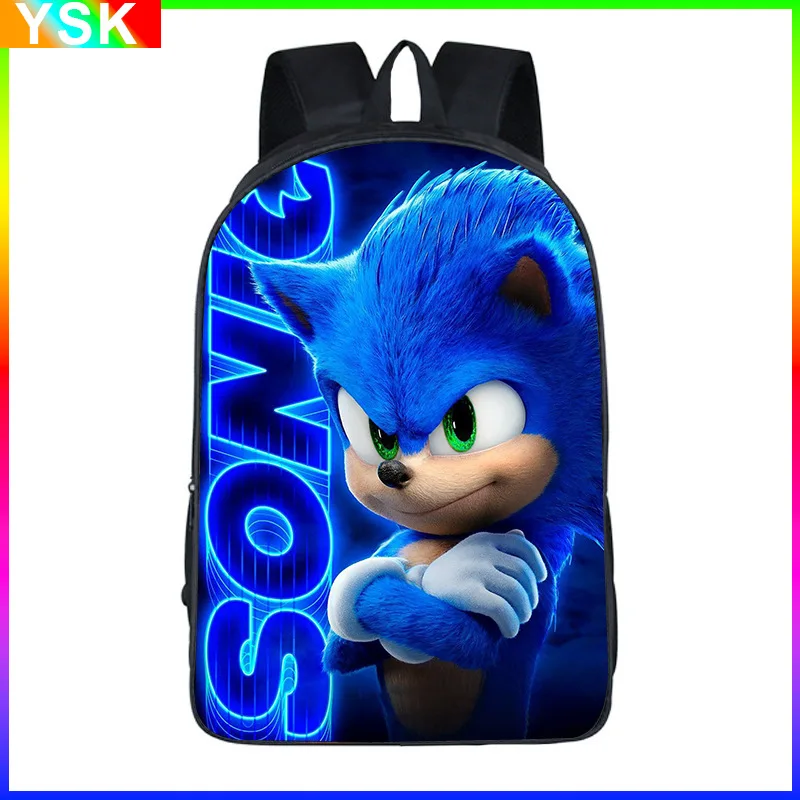 

Sonic Children's Cartoon Backpack Student Backpack Shoulder Bag Men and Women Large Capacity Sports Travel Portable Backpack