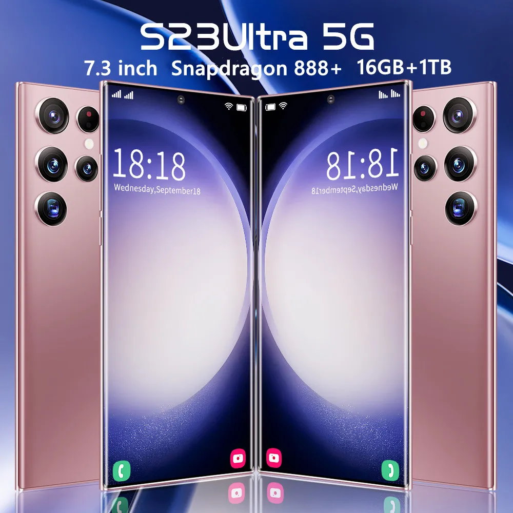 Global Smartphone S23 Ultra 7.3 inch Celulares 8000mAh 100MP Android Moblie Phones Unlocked 16GB+1TB 4G/5G Dual Sim Cell phone