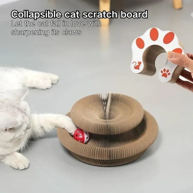 Magic Organ Interactive Cat Toy Scratcher Board Pet Toy Foldable Eco-Friendly Cardboard Flexible Changeable Accordion Shape Toy 5