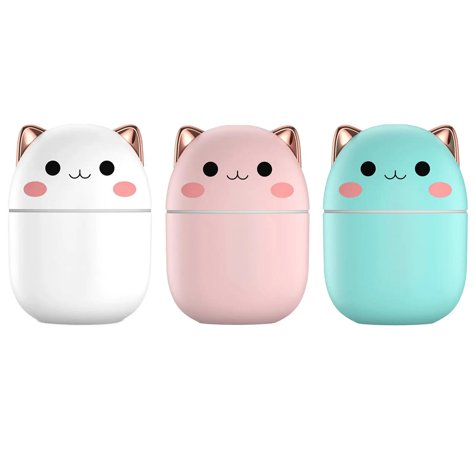 250ml Car Ultrasonic Air Humidifier Cute Kawaiil Aroma Diffuser With Light Cool Mist For Car Home Air Purifier USB Humidifier
