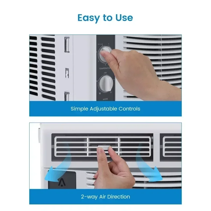 5,000 BTU Small Window Air Conditioner Cool Up To 150 Sq.ft. with Manual Adjustable Fan and Cooling Modes for Small Room
