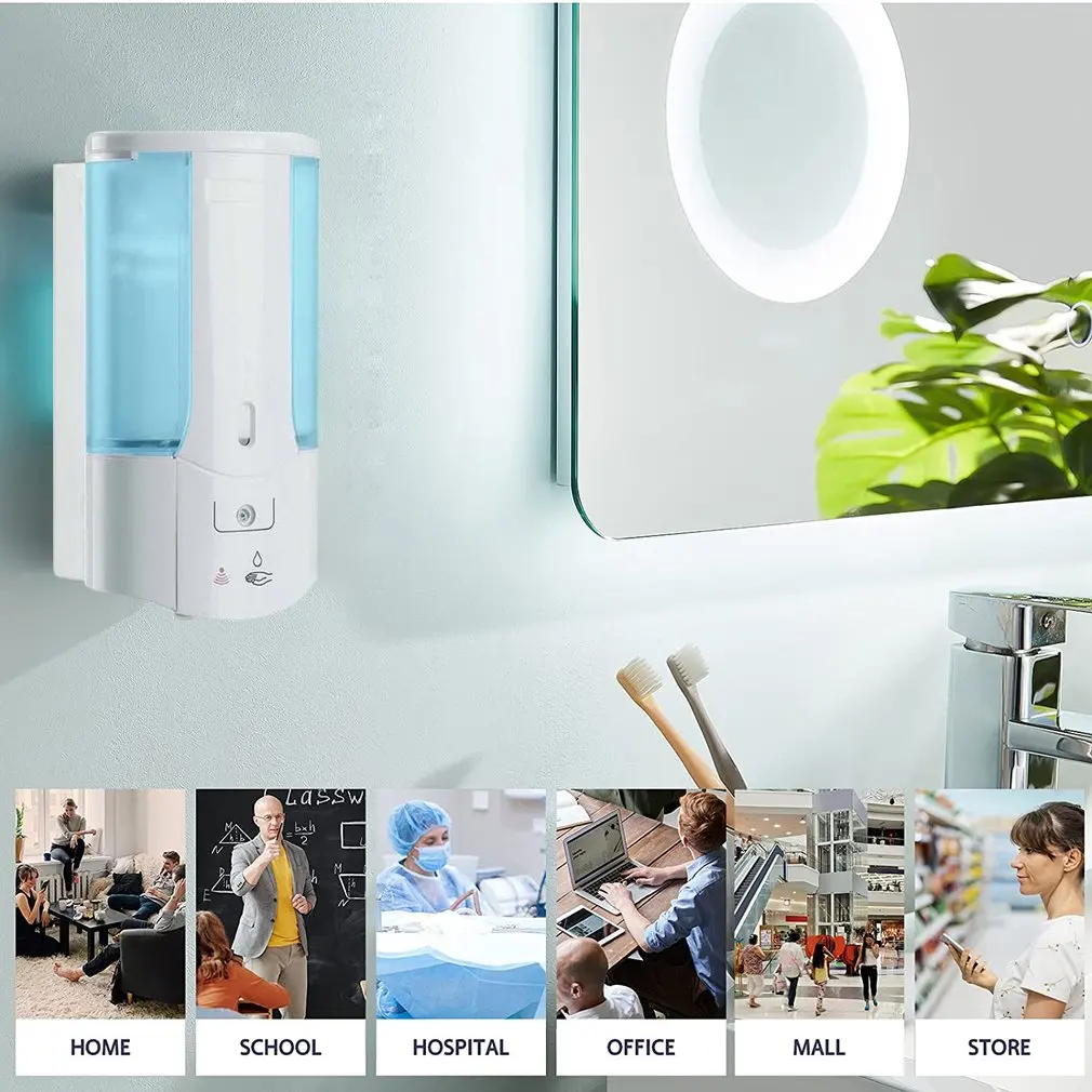 Description Picture 6 of itemWall-mounted Soap Dispenser 500ml Automatic Touchless Sensor Hand Sanitizer Detergent Liquid Soap Dispenser For Bathroom Kitchen