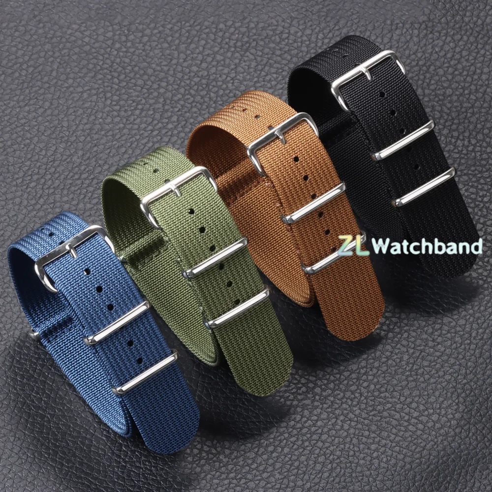 Versatile Ribbed Nylon Watch Strap - Unisex Nylon Bracelet for Military Style Watches
