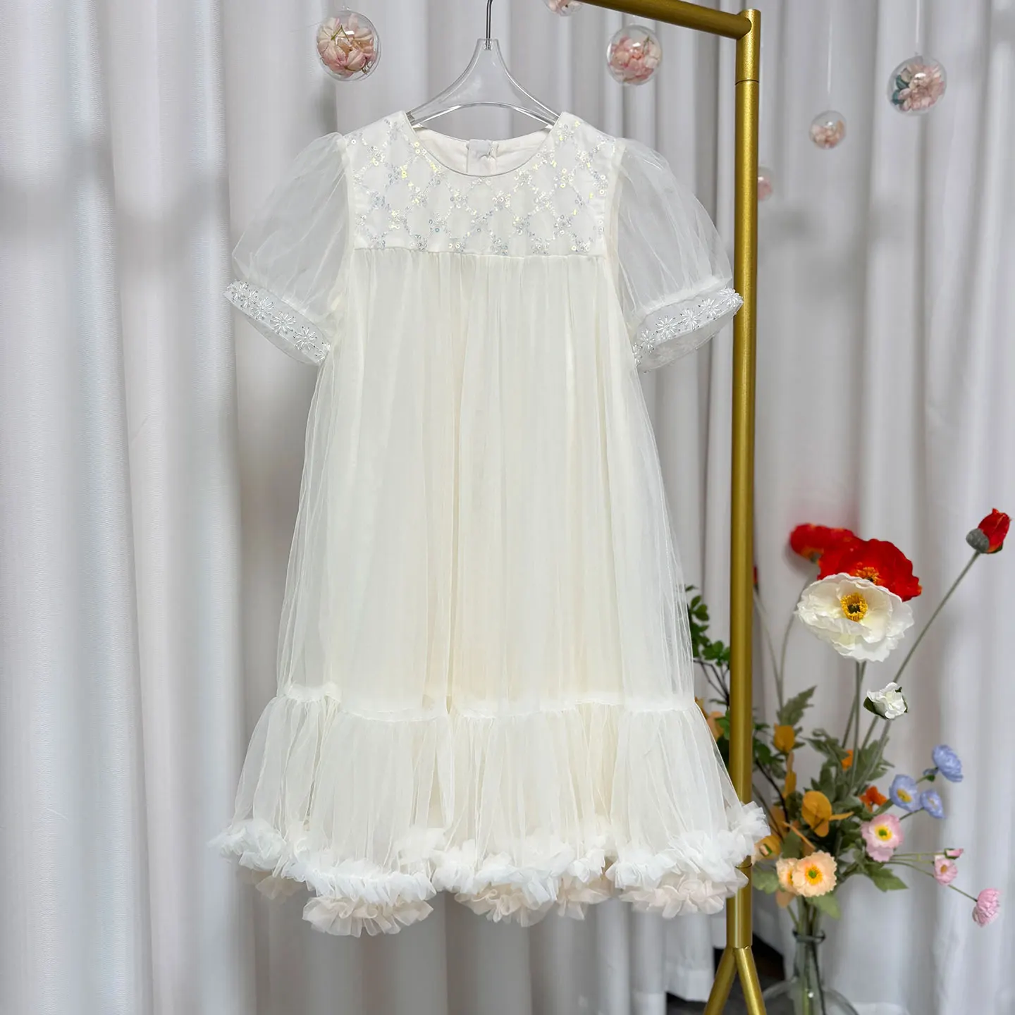 Jill Wish J523 Simple White Flower Girl Dress A-Line Princess