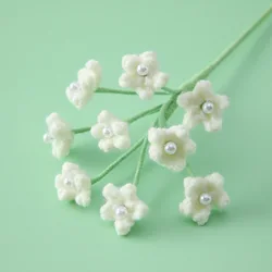 Charming Crochet Flower Bouquet - Handmade Decorative Flowers (White)