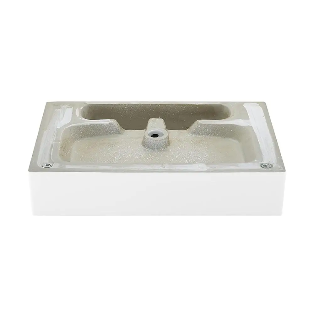 Wall-Mount Bathroom Sink Ceramic Scratch Resistant Single Faucet Hole Drain Claire Collection Multi-Functional 6