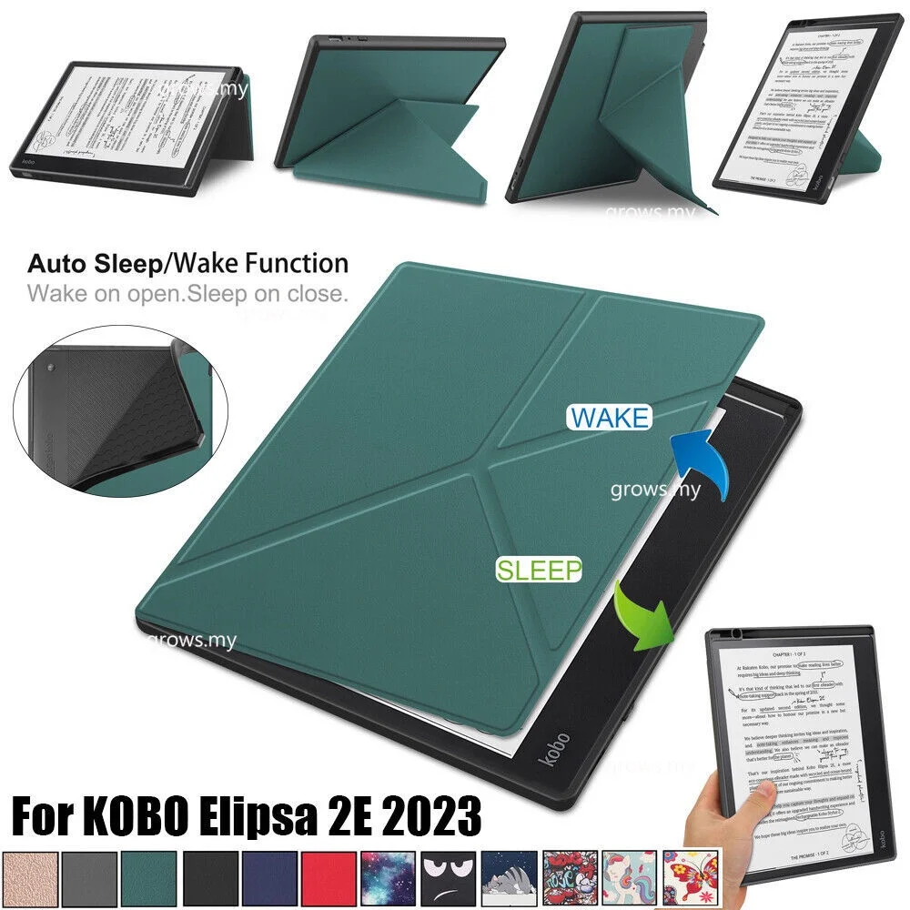 

Slim Protective Smart Leather Stand Folio Shell Soft TPU Matte Back Cover Case for Kobo Elipsa 2E 10.3 inch Released 2023