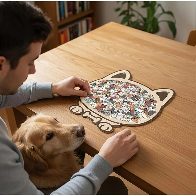 Wooden dog puzzle game - image 3