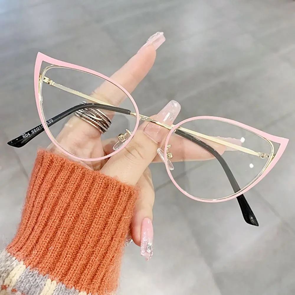 

2023 New Fashion Anti Blue Light Glasses Women Men Metal Cat Eye Frames Computer Eyeglasses Female Optical Spectacle Oculos