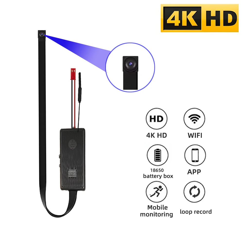 HD4K mini camera supports remote viewing, mobile monitoring, convenient small WIFI camera, nanny style DIY wireless camera