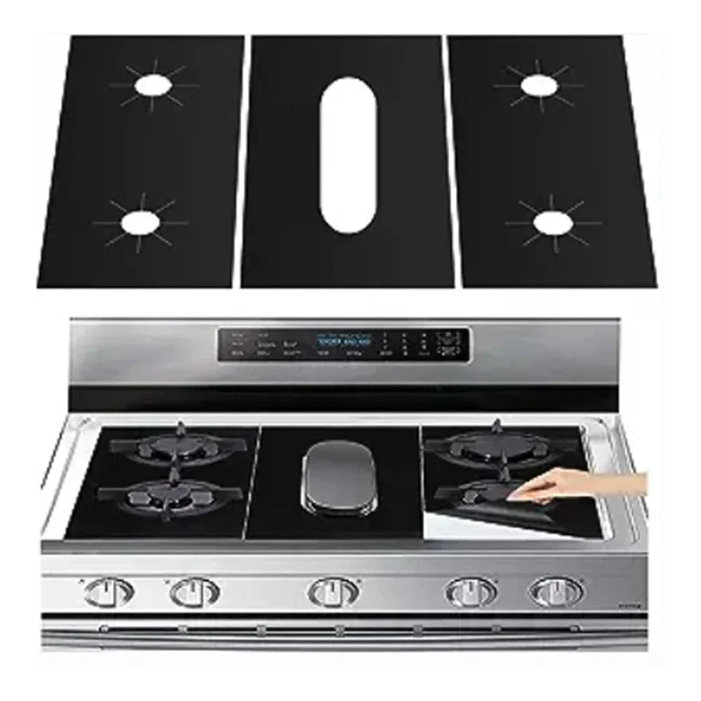 5-Hole Gas Stove Pad Protective Cover Kitchen Cleaning Anti-dirty Non-stick Pad Reusable Stovetop Scratch Protector Pads gas stove pad