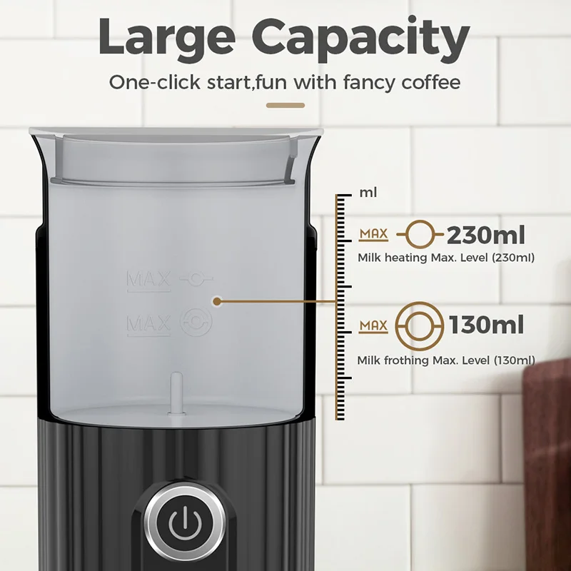 Cafelffe Cold/Hot milk frother electric coffee foam maker automatic Milk Warmer Cool Stirring Frothing Foamer Chocolate Mixer 4