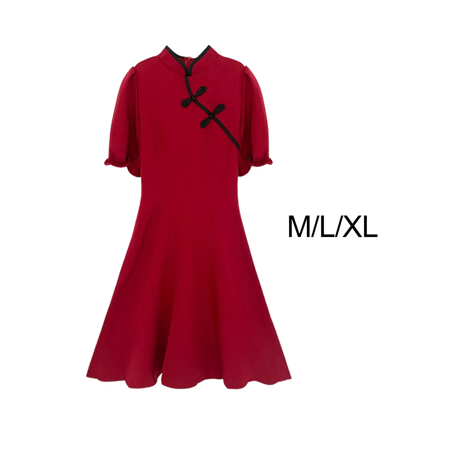 Womens Smock Dress Qipao Comfortable Elegant Breathable Knee Length Dress for Wedding Daily Wear Dating Vacation Anniversary