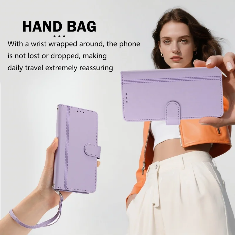 Elegant PU Leather Wallet Flip Phone Case Cover