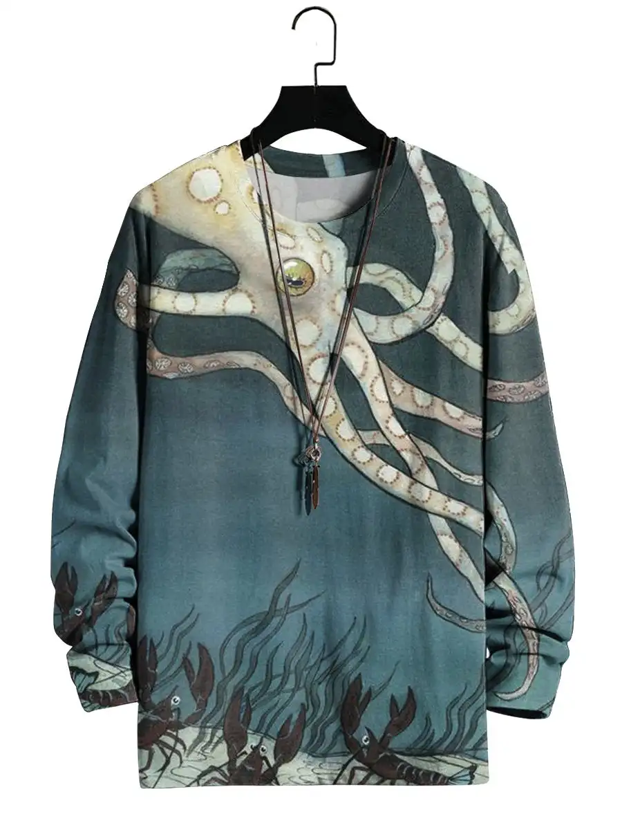 

Men's Deep Sea Octopus Long Sleeve T-Shirt