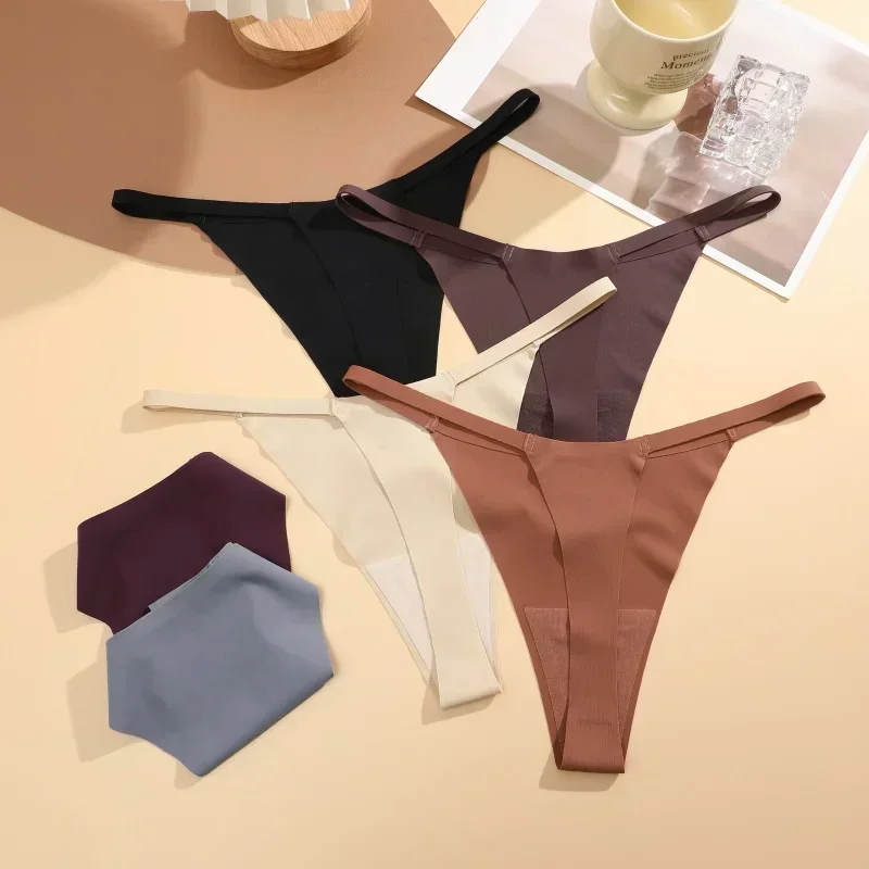Women Panties Female Underwear Seamless Panties Womens Underwear 5Pcs/Set Sexy Seamless Ics Silk Thongs for Women