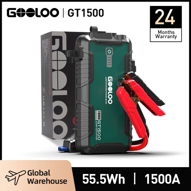 GOOLOO Power Batterie 12V Fahrzeug Starthilfe Power Bank 1500A Spitzenstrom  Auto Start Gerät 15000A Motorrad Booster