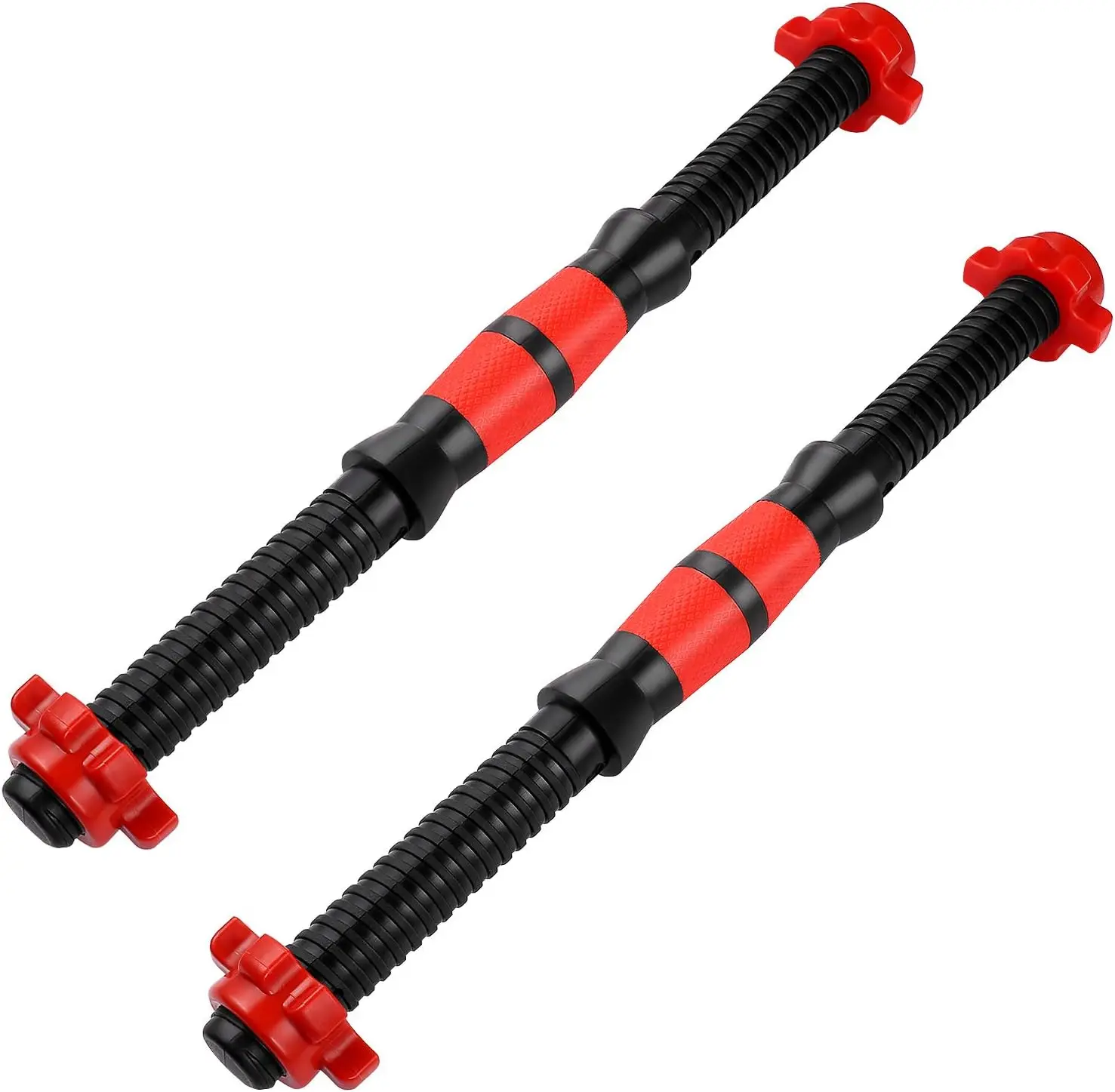 Description Picture 2 of item1Pair 35cm Dumbbell Handles Durable Threaded Barbell Bars with 4pcs 1inch Spin-Lock Collars for Weightlifting Training Workout