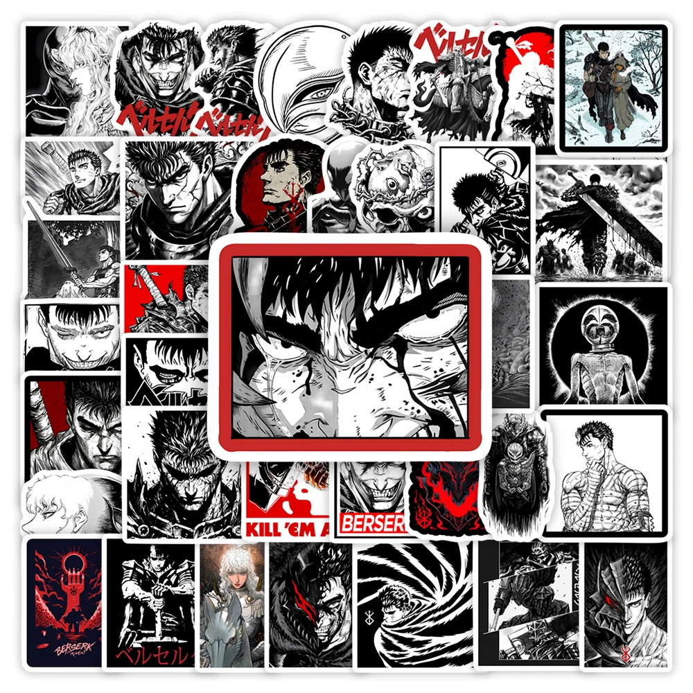 Anime Decorative Stickers Comics Berserk Guts Dark Fantasy DIY Gift Waterproof Decal Laptop Phone Scrapbook Luggage Bottles