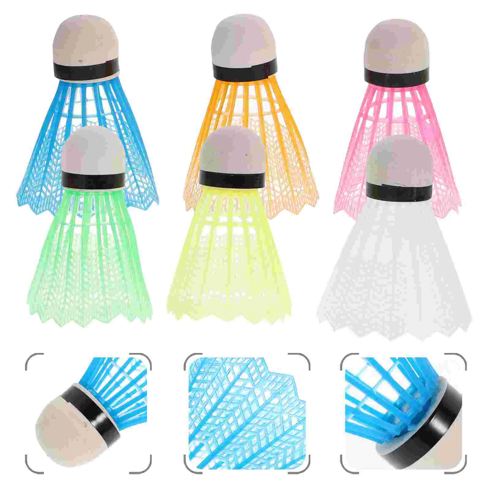 

Nylon Feather Shuttlecocks Training Plastic Badminton with Great Stability and Durability for Indoor Outdoor Sports