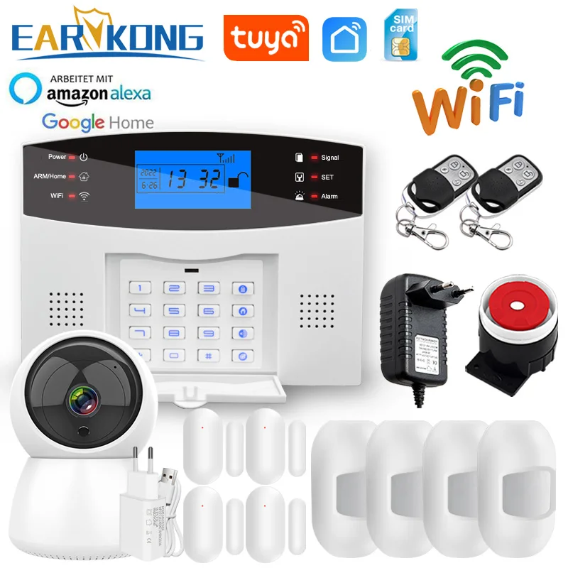 Earykong T2B Wired & Wireless WiFi GSM Home Burglar Security Alarm System 433MHz Host Spanish French English Russian Italian Tuya Smart APP - AliExpress 30