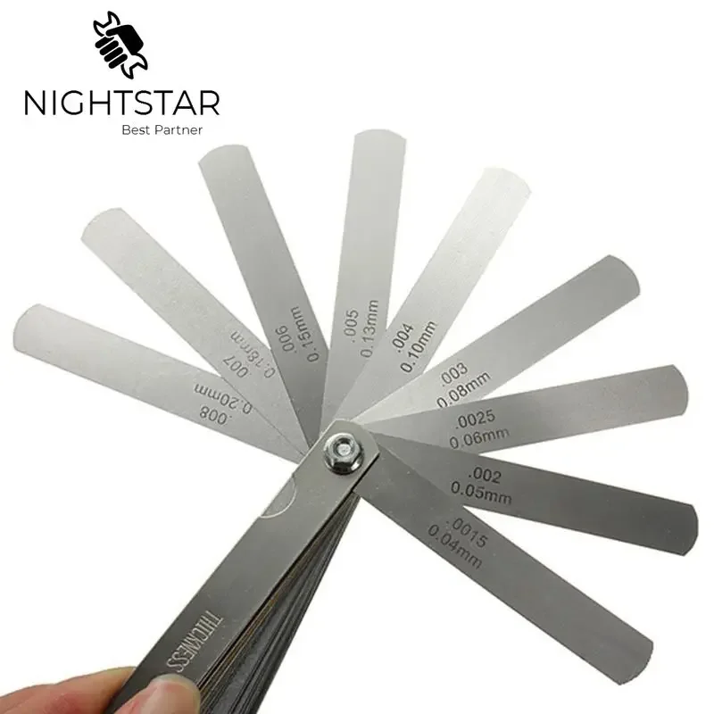 32 블레이드 미터법 두께 게이지 세트 태핏 밸브 필러 게이지 게이지, 황동 측정 범위 0.04mm - 0.88mm 미터법