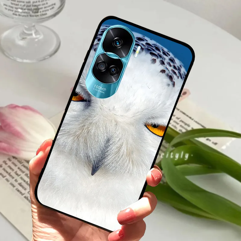 Sleek Black Silicone Soft Painted Protective Case