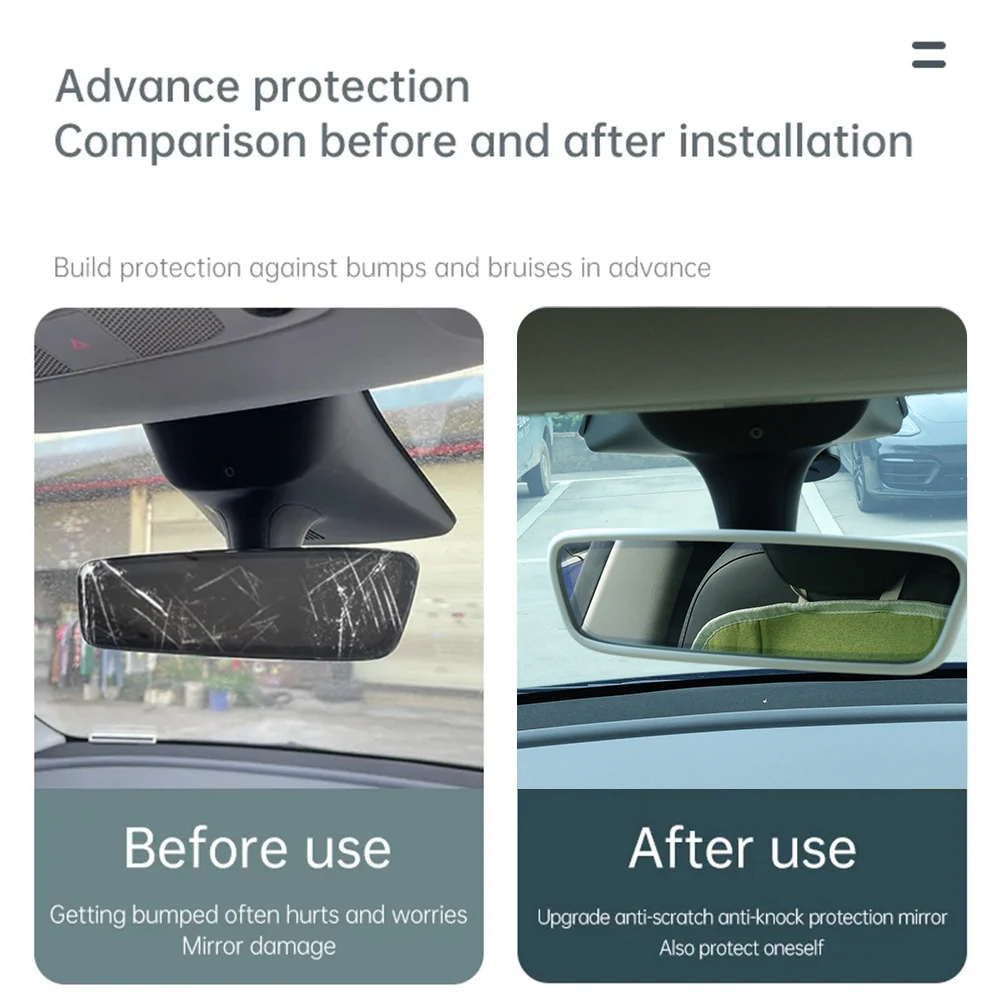 Car Interior Rearview Mirror Protective Cover Creative Decoration Eco-Friendly Silicone Material Universal Interior Accessories