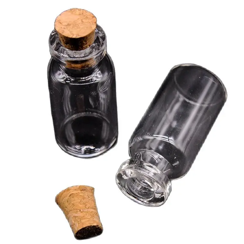 Glass Bottles 10PCS 16mm*35mm 2ml mini Containers Tiny Clear Empty Wishing Glass Message Vial With Cork Stopper