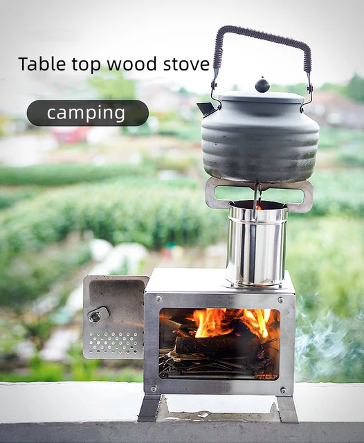 Outdoor Mini Desktop Wood Burning Stove Camping Firewood Stove Backpacking  Hiking Cooking Portable - AliExpress