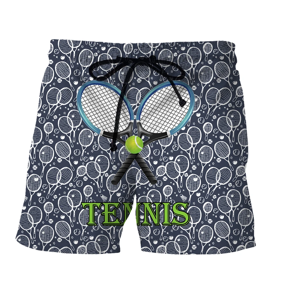 SONSPEE Tennis Racket Graphics Shorts Men Women Summer Breathable 3D Print Short Pants Manga Fashion Cartoon Harajuku Pants