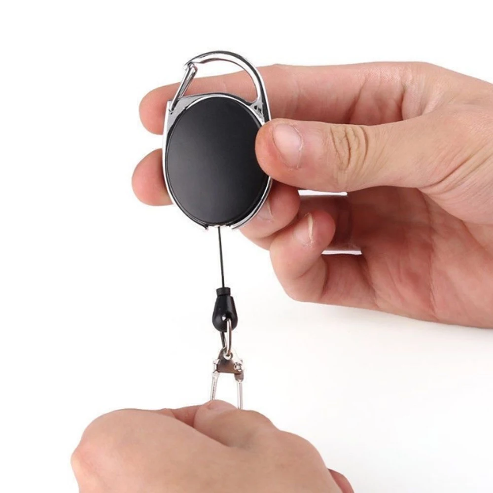 Elastic Key Chain Fly Fishing Retractor Tools Extractor Keeper Retractable Key Chain Zinc Alloy Rings