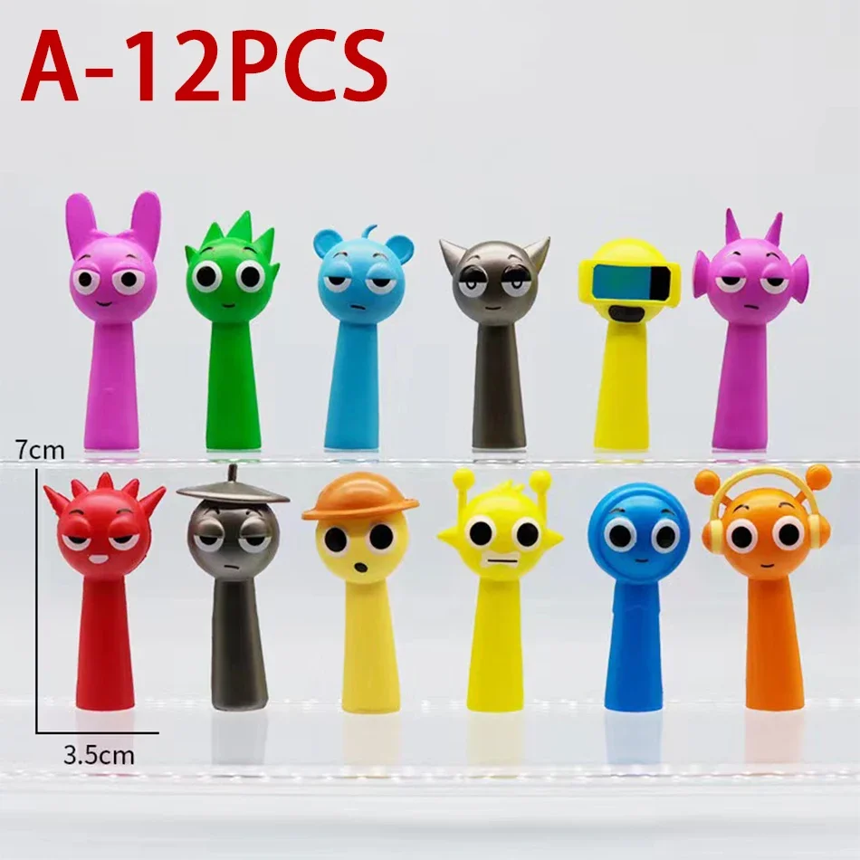 12Pcs/Set Funny Sprunki Figuras Model 6-8cm PVC Sprunki Game Anime Action Figure Toys Cartoon Children Birthday Gifts - Bilde 2