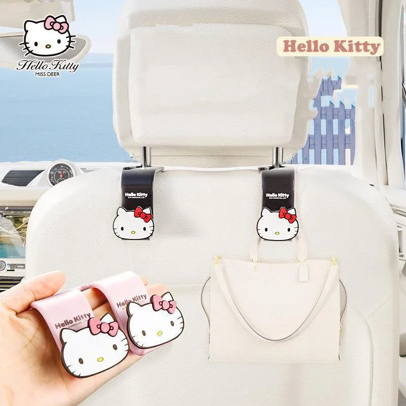 

Автомобильный крючок Sanrio Kawaii Hello Kitty, мультяшный автомобильный крючок для сиденья, подшипник, крючок для заднего кресла автомобиля, аксессуары для интерьера автомобиля, автозапчасти