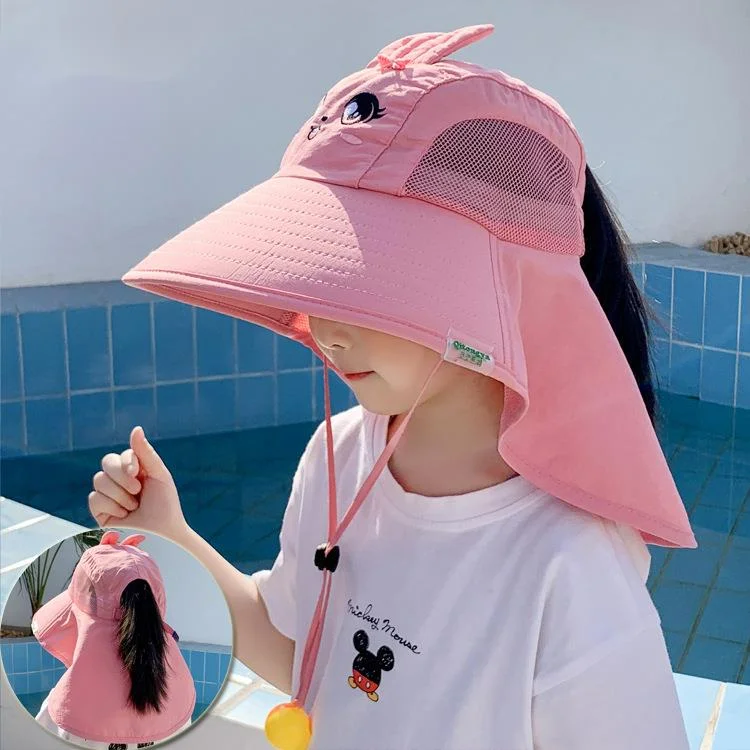 Children's hat summer sun protection fisherman's hat UV protection boy's big eaves girl's Baby Beach Sun Hat thin style